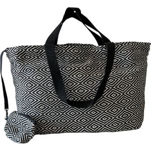 Mycha Ibiza - strandtas - weekendtas - shopper - handtas - rits - clutch - katoen – MYC220070