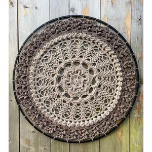 MANDALA-DROMENVANGER-WAND/RAAMDECORATIE-80 CM-GEHAAKT-HANDMADE-KANT&KLAAR!