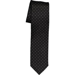 OLYMP smalle stropdas, zwart gestipt -  Maat: One size