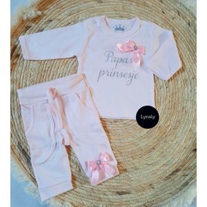 2 delig setje papa's prinsesje - Maat 50/56 - Geboortepakje - Setje - Kraamcadeau - Babyshower - Prinsesje - Kraamkado - Babypakje - Meisje