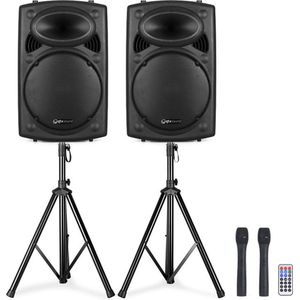 Qtx Sound QR12PABT mobiele speaker set met accu 12 2400W