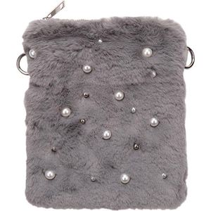 Yehwang - Bag Pearls and Fur - Grijs