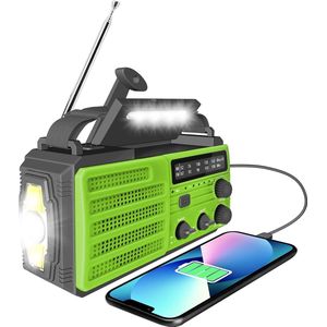 Noodradio - Solar Radio - Solar Noodradio - Survival Radio - Radio op Batterijen - Emergency Radio - Dynamo Radio - Noodgeval Radio - Draagbare Radio - Opwindbaar - Zwengelradio