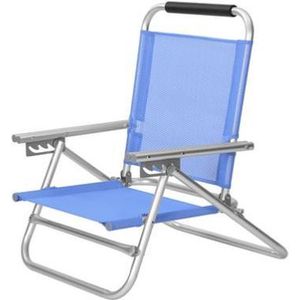 Segenn's strandstoel - draagbare klapstoel - rugleuning verstelbaar in 4 niveaus met armleuningen - ademend en comfortabel - buitenstoel - Blauw - 57 x 59 x 71 cm