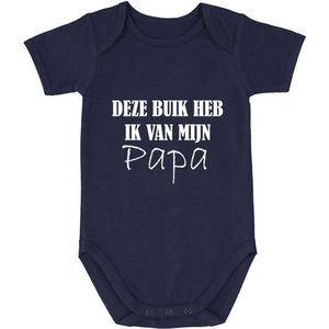 Deze buik heb ik van mijn Papa Baby Romper Blauw | Rompertje | Jongen | Vader | Kind | Dik | Geboorte | Gewicht