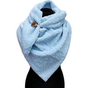 Driehoekige Sjaal - Teddy - Dikke Kwaliteit - Lichtblauw - 160 x 80 cm (2322#)