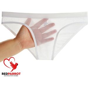 Transparante zijde onderbroek heren Wit | Erotische slip | Sexy ondergoed | M tot en met 3XL | Seks Mannen Lingerie | Goede kwaliteit
