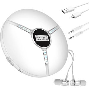 Discman - Draagbare CD Speler - Oplaadbaar - voor Earbuds en Koptelefoon