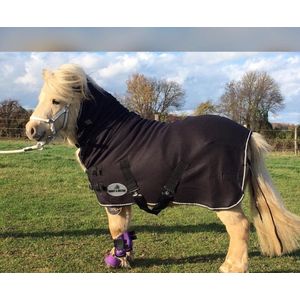 HB zweetdeken met hals - minishet - zwart - maat 95cm