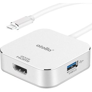 USB C HDMI Multiport Adapter - atolla C2 Type C Hub Dock with 4K HDMI Video, USB C with Power Delivery 2.0, 2 USB 3.0 Ports, for Apple Macbook 2015/2016... MODEL: C2