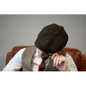 Newsboy 8-delige Harris Tweed cap Barleycorn | Heather Hatsize: L (59-60cm)