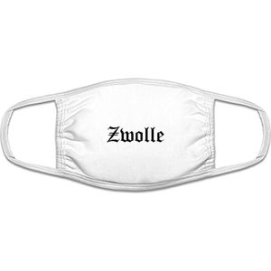 Zwolle mondkapje | gezichtsmasker | bescherming | bedrukt | logo | Wit mondmasker van katoen, uitwasbaar & herbruikbaar. Geschikt voor OV