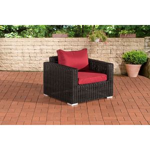 Loungestoel deluxe - Voor buiten - Tuinmeubelen - Wicker - Loungeset - Bank tuin of balkon - Rood