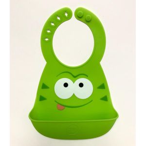 Silicone kinder slabbetje Groen| Zachte Slabbetjes| Makkelijk afspoelen | Opvangbak | Super leuk | By TOOBS