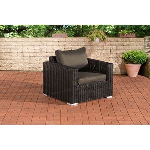 Loungestoel deluxe - Voor buiten - Tuinmeubelen - Wicker - Loungeset - Bank tuin of balkon - Antraciet