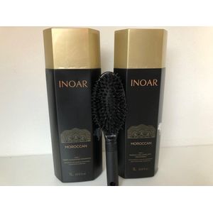 Inoar marokaanse Keratine &GRATIS BORSTEL MOROCCAN  Keratin BEHANDELING 2X1000ML