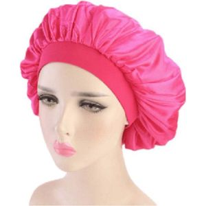 Slaapmuts - Haarverzorging - Dames slaapmuts - Soft Bonnet slaapmuts - Satijnen slaapmuts - Satijn bonnet - Bonnet - Nachtmuts - Sleep cap – Donker Roze
