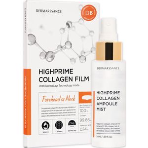 DermaBoost - Collageen pads Voorhoofd / Hals + Collageen spray 50ml + Luxe Pocket Spiegel - Anti-aging / Anti-rimpel - huidverjonging - huidversteviging - hydratatie