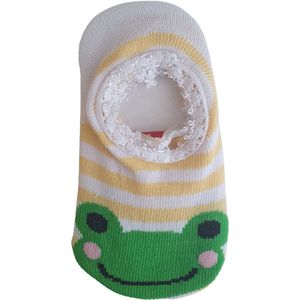 Antislip sokjes - veilig - leren lopen - baby - kinderen - kikker - geel - 9-15 cm -6-12 maand