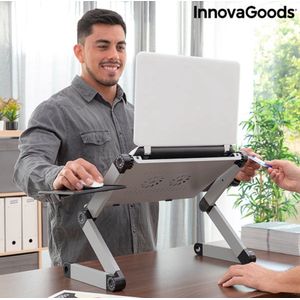 Innovagoods | Laptopstandaard | Laptoptafel | Verstelbaar | In aluminium | Schootbureau | Schoot tafel | Cadeau tip