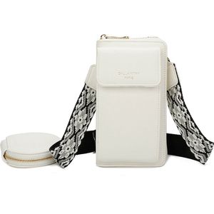 Gallantry - Crossbody - telefoontasje - portemonnee - Mobiele Telefoon - Smartphone - Wit