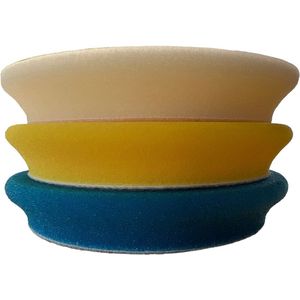 RUPES DA POLIJSTPAD BLAUW GEEL WIT 5 INCH 130MM KIT 3 ITEMS