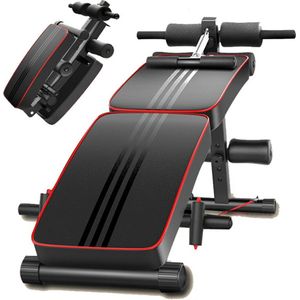 Fitness Apparaat Voor Buikspieren – Core & Abdominal Crusher – Fitness Buiktrainer – Home Gym – Fitnessbankje Verstelbaar - Zwart met Rood