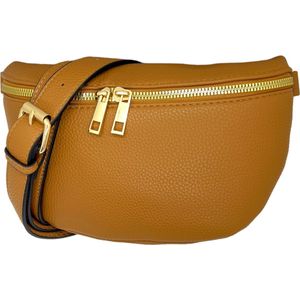 Dames heuptas/Schoudertas/Bumbag/musthaves Kunstleer tas Bruin/Camel/Cognac