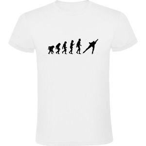 Schaats Evolutie Heren T-shirt | wintersport | sport | ijsbaan | kunstijs | teamsport | Wit