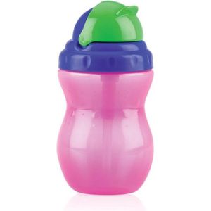 Nuby Flip-It Antilekbeker met Rietje 300 ml Roze 12+