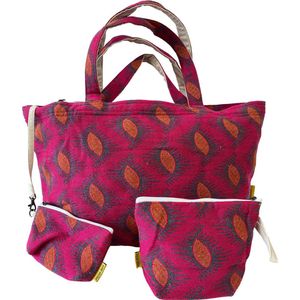 Mycha Ibiza - strandtas - Ibiza tas - jacquard katoen - gratis - toilettas - Myc24012