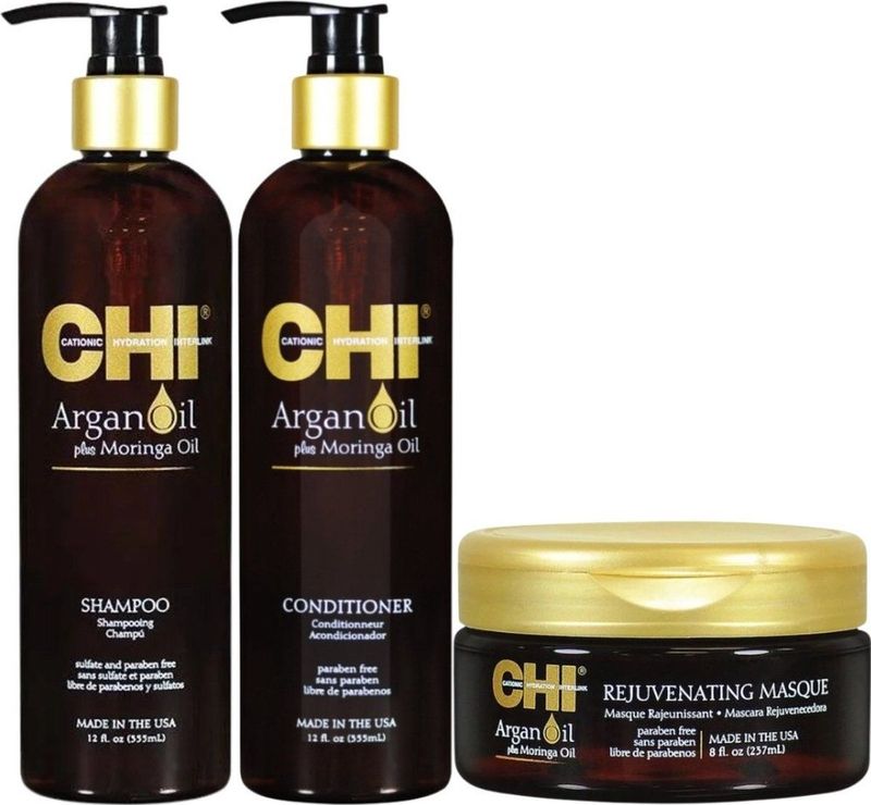 CHI - Argan Oil Treatment Set - 2x355ml en 237ml - Haarmasker