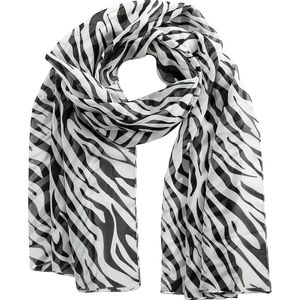 Emilie Scarves - sjaal - zebra print - chiffon - lang