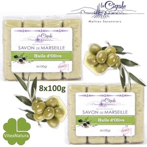 Glycerine en Olijf olie Marseille zeep 8x100g merk La Cigale. Bio persoonlijke hygiëne VOORDEEL pakket. Biologisch ecologisch.