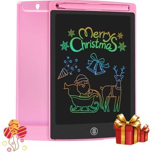 Kleurrijke LCD-schrijftablet - 18 cm - tekentafel Grafische tablet Lock-Key handschrift Doodle tekenblok Kinderspeelgoed Cadeaus voor jongens Meisjes (roze)