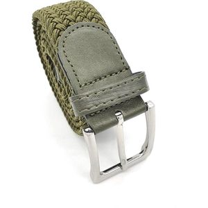 2 pack deal - Elastische broekriem Stretch riem Vlecht riem Gevlochten riem Elastiek riem - unisex - Kleur -Legergroen-Blauw
