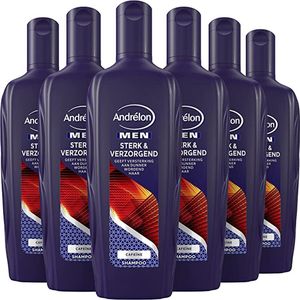 Andrélon Men Sterk & Verzorgend Shampoo geeft versterking aan dunner wordend haar - 6 x 300 ml - Voordeelverpakking