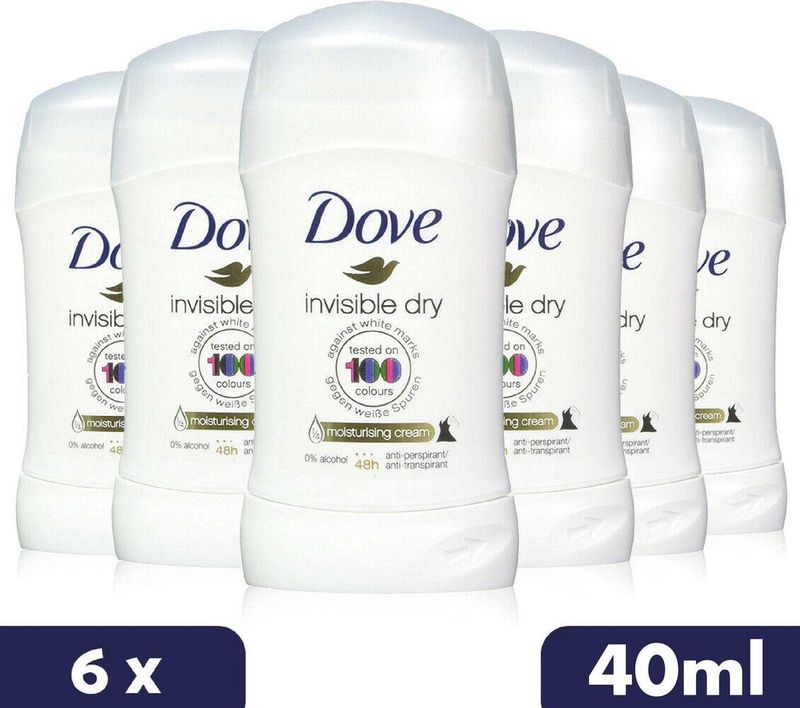 Dove Deo Stick - Invisible Dry - Voordeelverpakking 6 x 40 ml