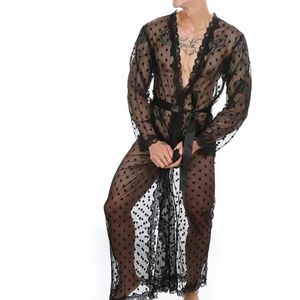 Transparante badjas inclusief slip - Heren kimono sexy - Erotische mannen lingerie - Nachtkleding - Nachtjapon - Doorzichtig - Goede kwaliteit