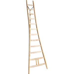 Driepootladder - 12 treden/sporten - Stahoogte 313 cm - Houten ladder