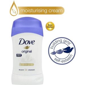 Dove Original Deodorant Vrouw - Anti Transpirant Deodorant Stick met 0% Alcohol en 48 Uur Zweetbescherming - Bestverkochte Deo - 5 Stuks