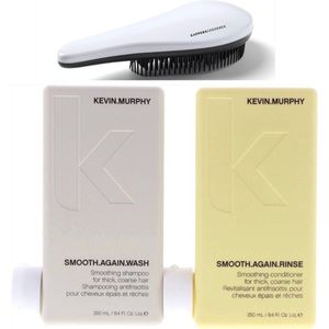 Kevin Murphy - Smooth Again Set - Wash + Rinse + KG Ontwarborstel - Shampoo + Conditioner - Kevin.Murphy - Smooth.Again - 2x 250ml