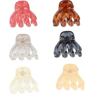 Haarspeld Klemmen Klein Octopus Vorm 2,5cm Naturel Grijs Bruin Roze Creme 6 Stuks Kleine Haarklemmen Haar Klem Hair Clip Haarclips