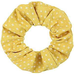 Scrunchie Haarelastiek Sterren Print Wit Geel