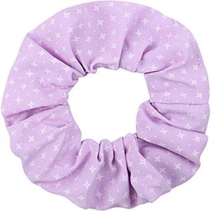 Haarsoires Haarelastiek Scrunchie – Sterrenprint – Gladde Stof – Wit Paars - Haarkrinkel - Haar Elastiek met Stof - Zacht & Haarvriendelijk
