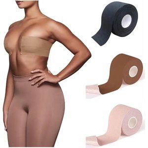 Boob tape - Boobtape met herbruikbare nipple covers - Plak bh - Strapless - Fashion tape - Tepelcovers - Brown