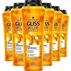 Schwarzkopf - Gliss Kur Oil Nutritive - Shampoo - 250 ml - 6x Verpakking