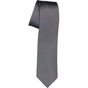 Michaelis  stropdas, zijde, antraciet grijs met wit gestipt -  Maat: One size