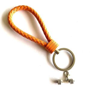 Sleutelhanger - Oranje - Fitness - Kracht - Power - Dumbell - Leer - SportPresent - Sportsieraad - Sieraden - Team - Team kado