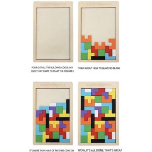 Houten bouw Tetris puzzelspeelgoed